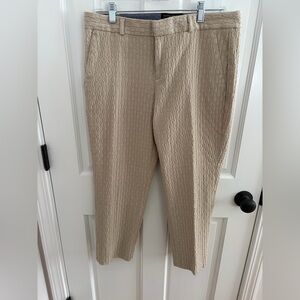NWT! Banana Republic Taupe Women's Avery Camden Jaquard Textured Ankle Pants 8P
